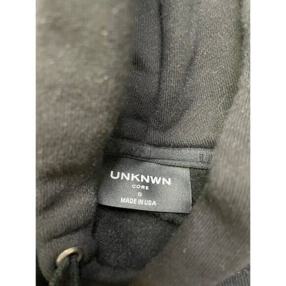 UNKNWN Core Emblem Pullover Hoodie Men Small Black - Picture 4 of 5